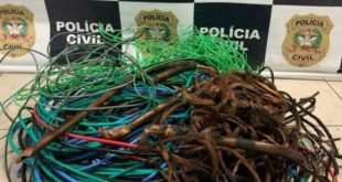 Polícia Civil prende receptadores e recupera mais de 250 peças de fios