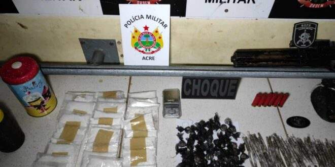 PM prende homem com droga e arma no bairro Novo Calafate