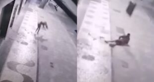 Atrapalhado- ladrão  cai de 2º andar de prédio onde foi roubar e é atingido por Tv que furtou