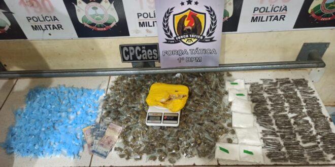 Três são presos com grande quantidade de droga enterrada no quintal