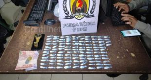PM prende dois maiores e apreende menor vendendo drogas em residência na Capital