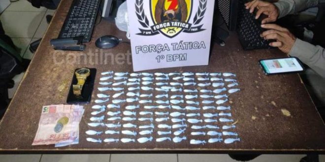 PM prende dois maiores e apreende menor vendendo drogas em residência na Capital