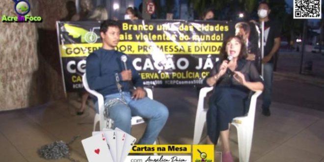Cartas na Mesa: Entrevista com Jorge Souza acorrentado em frente ao palácio
