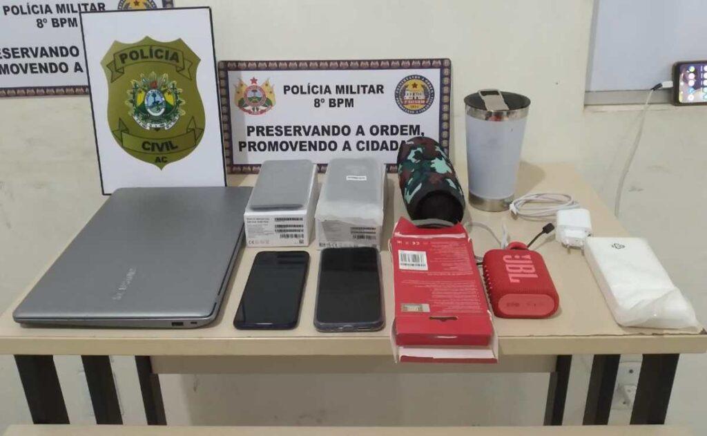 Polícia apreende autor de furto em Sena em flagrante e recupera produtos; vídeo 2 Polícia apreende autor de furto em Sena em flagrante e recupera produtos; vídeo