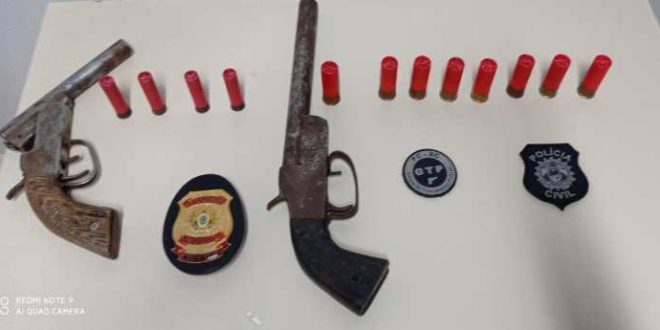 No interior do AC, homem foragido da Justiça é preso com duas armas de fogo