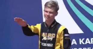 Jovem piloto russo vence prova de karting e faz saudação nazi em Portimão