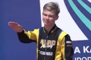 Jovem piloto russo vence prova de karting e faz saudação nazi em Portimão