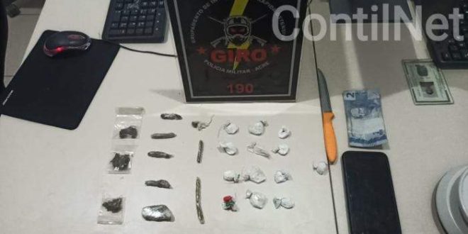 PM prende maior e apreende menor com droga em Rio Branco
