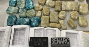 Dupla que saiu do AC é presa no Maranhão com 13 kg de cocaína, crack e maconha escondidos em livros