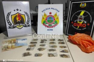Flagrada com droga, dupla tenta fugir da polícia, mas acaba presa em Rio Branco