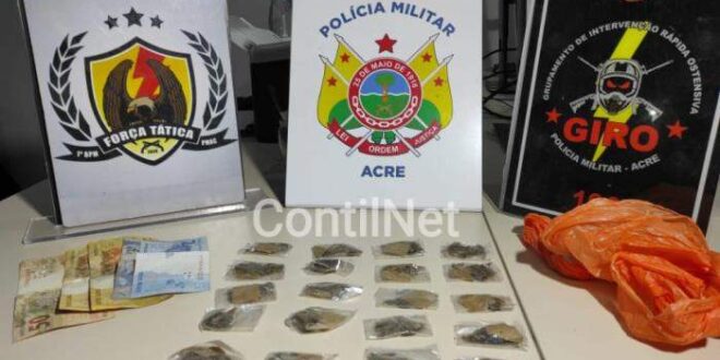 Flagrada com droga, dupla tenta fugir da polícia, mas acaba presa em Rio Branco