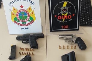 Dupla é presa com duas armas de fogo na Via Chico Mendes, em Rio Branco