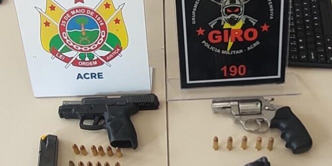 Dupla é presa com duas armas de fogo na Via Chico Mendes, em Rio Branco