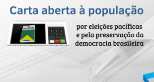 Em carta aberta, Procuradoria dos Direitos do Cidadão conclama sociedade brasileira a defender eleições pacíficas e a fomentar debate político amplo e qualificado