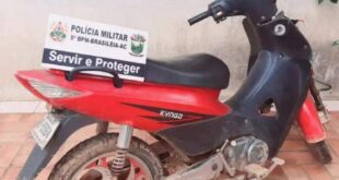 Em Epitaciolândia, PM evita que adolescente leve motocicleta furtada a Bolívia