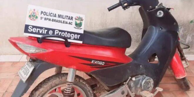 Em Epitaciolândia, PM evita que adolescente leve motocicleta furtada a Bolívia