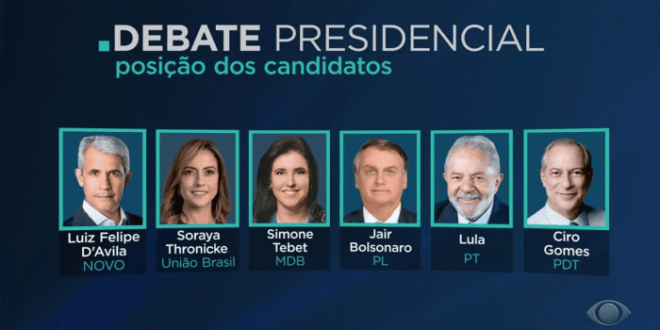 Debate presidencial neste domingo terá três blocos e estúdio sem plateia; veja regras