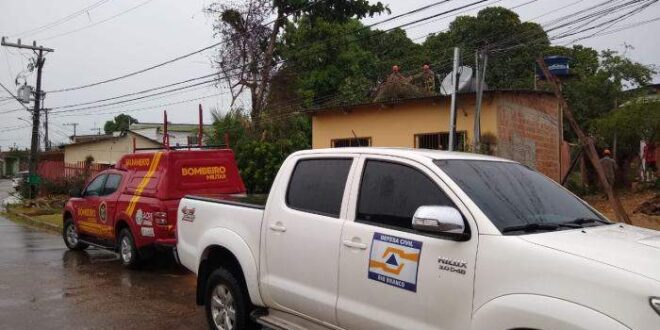 Após temporal, Corpo de Bombeiros inicia contenção de danos em Rio Branco; veja nota