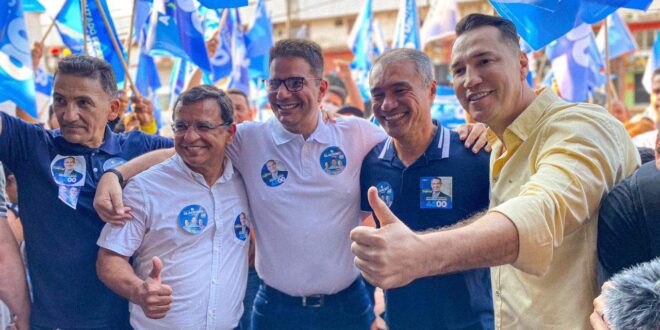 Gladson e Ney participam de inauguração do comitê central do candidato Minoru Kinpara
