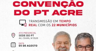 PT anuncia chapa completa em convenção nesta sexta (05)