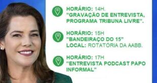 Confira a agenda da candidata ao governo do Acre, Mara Rocha, nesta quinta 25