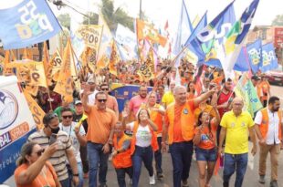 Ao lado de Bocalom, Petecão "incendeia" o Centro, confronta militância de Gladson e dispara: "Rio Branco já nos abraçou"