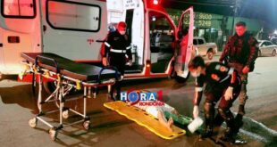 Motociclista fica com fratura exposta após atropelar cachorro