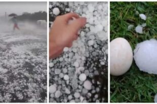 Temporal com granizo causa destruição no interior de Santa Catarina. Veja o vídeo