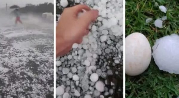 Temporal com granizo causa destruição no interior de Santa Catarina. Veja o vídeo