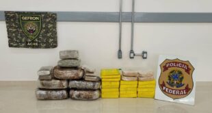 PF apreende 39 kg de entorpecentes na BR 317 saindo de Epitaciolândia com destino a Rio Branco