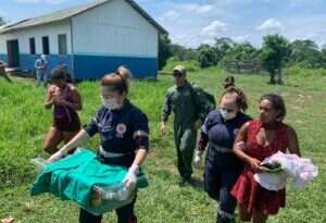 Ciopaer resgata mãe e bebês gêmeos, após parto precário no interior da floresta