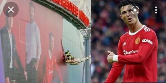 Manchester United remove mural com imagem de Cristiano Ronaldo do estádio