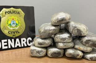 Polícia Civil apreende 12kg de cocaína em ônibus que saia de Cruzeiro do Sul