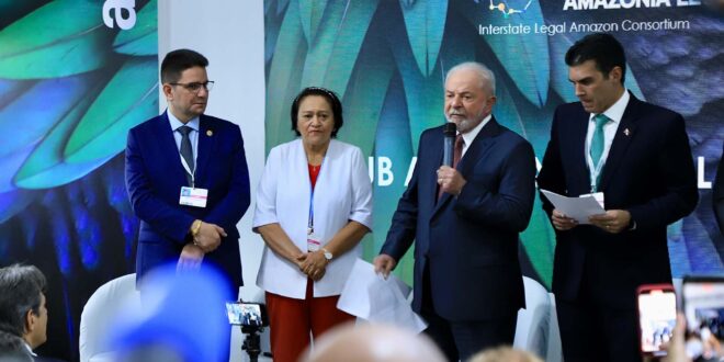 Em evento de governadores da Amazônia com Lula, Gladson destaca sustentabilidade e valorização humana