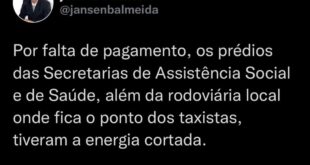 Vereador denuncia que duas secretarias municipais de Boca do Acre tiveram energia cortada