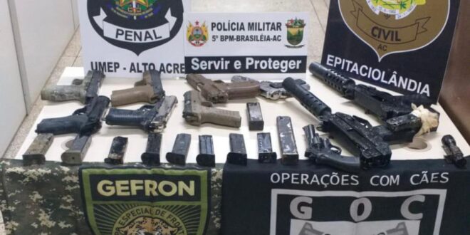 Operação conjunta das Forças de Segurança faz maior apreensão de armas de fogo do Alto Acre