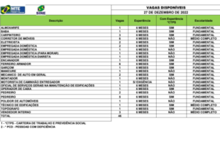 Sine oferta 46 vagas de empregos no Acre nesta terça, 27