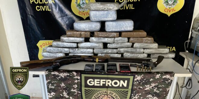 Gefron apreende 25 barras de maconha vindas da Bolívia