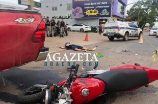 Motociclista morre após colidir contra caminhonete