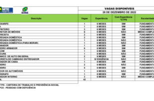 Sine oferta mais de 40 vagas de emprego para o Acre nesta quarta, 28