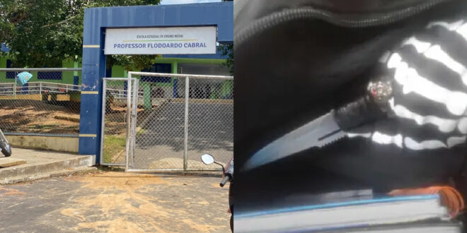 Aluno preso com faca em escola de Cruzeiro do Sul, tinha lista de vítimas