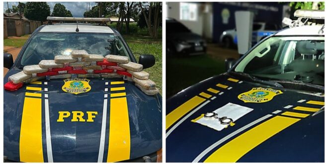 PRF apreende 28 kg de drogas e prende foragidos em Acrelândia e Capixaba