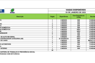 Sine oferta 30 vagas de emprego para o Acre nesta terça-feira, 3