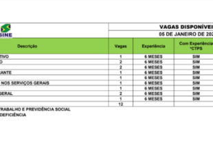 Sine oferece 12 vagas de emprego para o Acre nesta quinta, 5