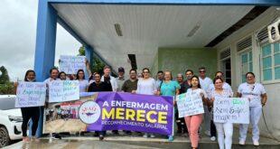 Profissionais de enfermagem fazem manifestação por valorização salarial na capital e interior