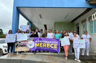Profissionais de enfermagem fazem manifestação por valorização salarial na capital e interior