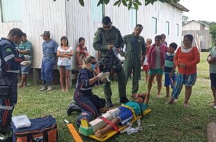 Samu e Ciopaer realizam resgate aéreo de adolescente indígena em Assis Brasil