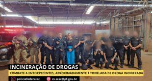 Polícia Federal incinera uma tonelada de entorpecentes no Acre