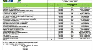 Sine disponibiliza 28 vagas de emprego nesta segunda-feira (15)