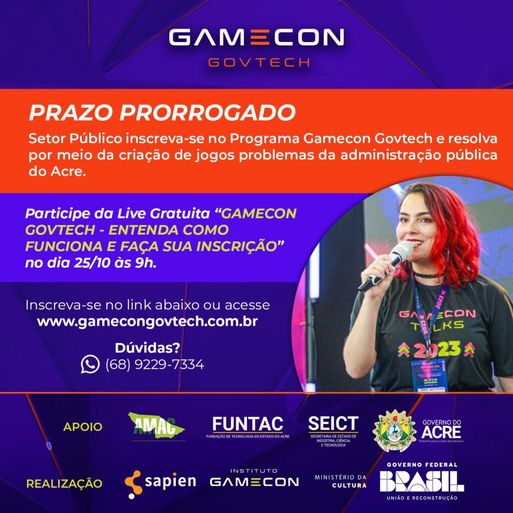 Com apoio do governo, Gamecon GovTech realiza palestra gratuita para servidores públicos na próxima quarta-feira